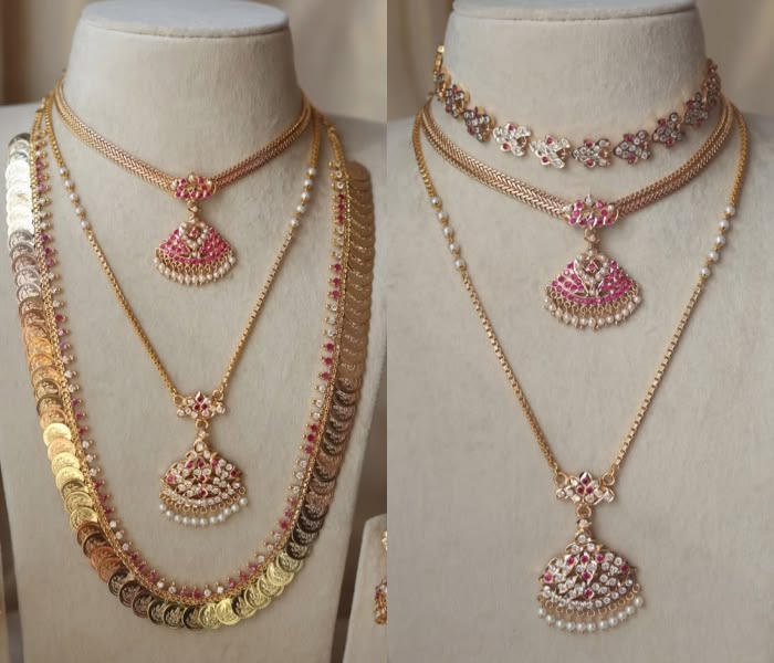 Combo 2 Coin Necklace Set With Golden Look