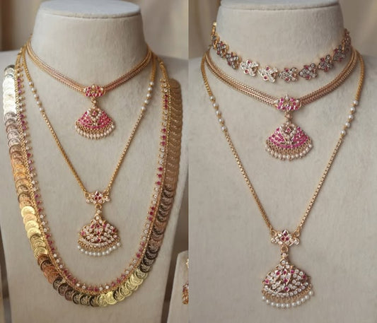 Combo 2 Coin Necklace Set With Golden Look